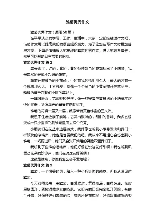 雏菊优秀作文