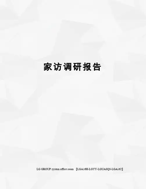 家访调研报告
