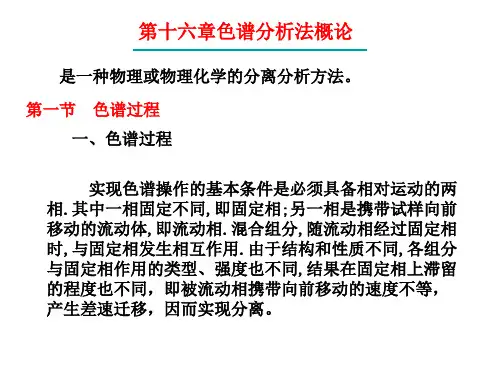 16章色谱分析法概论