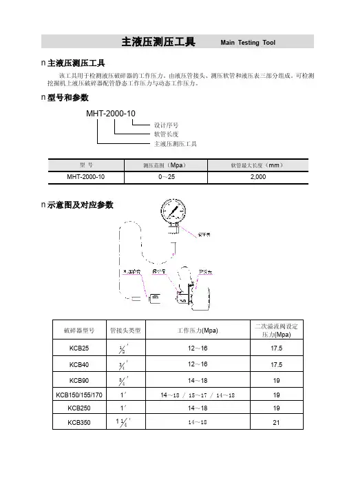 小松挖掘机破碎锤培训资料：检测系统压力