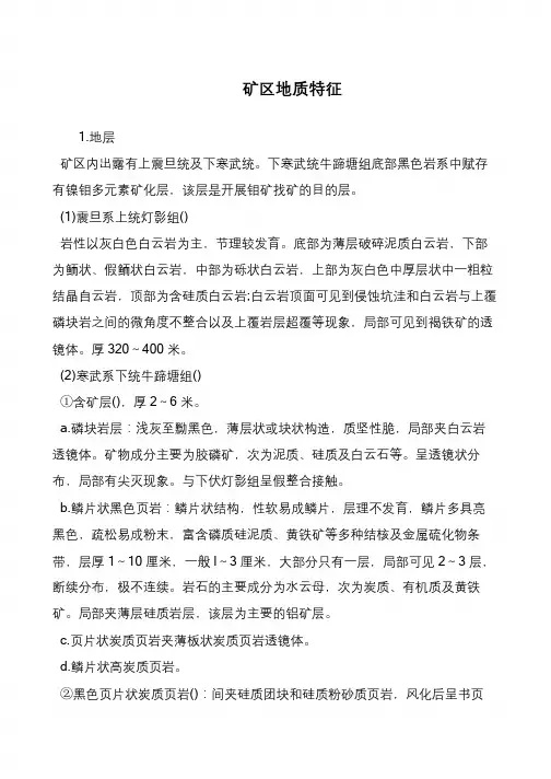 矿区地质特征