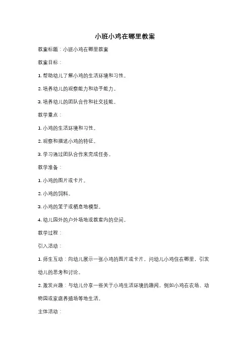 小班小鸡在哪里教案