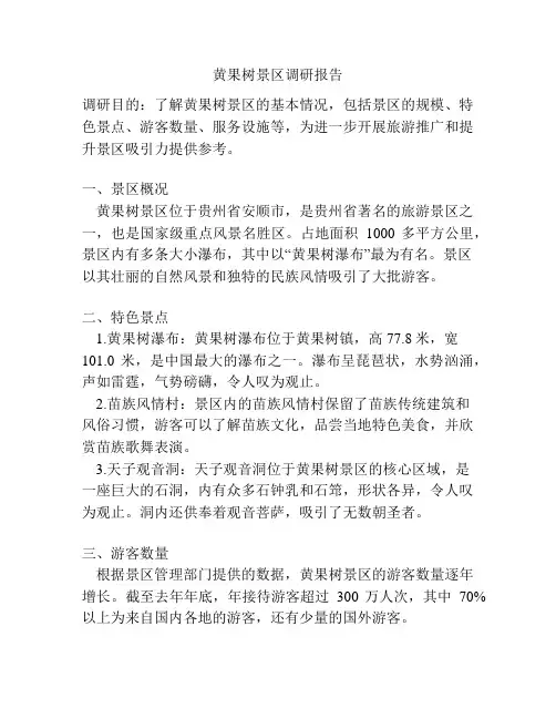 黄果树景区调研报告