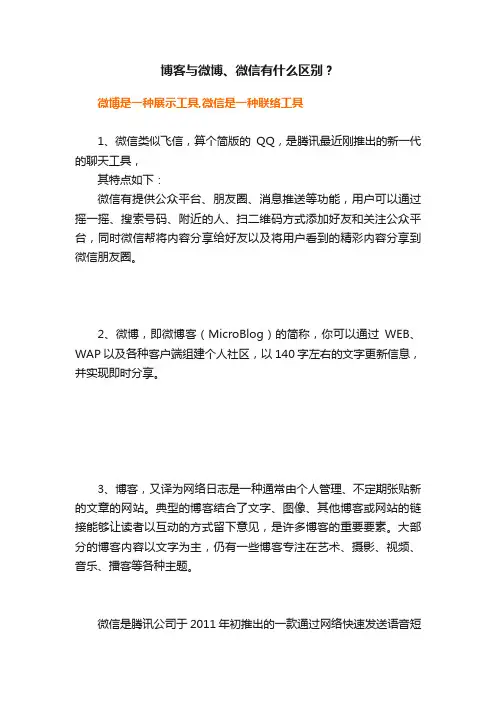 博客与微博、微信有什么区别？