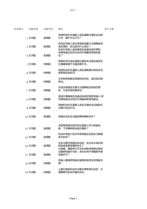 2013驾照科目一考试题库整理最终版(898题带插图)