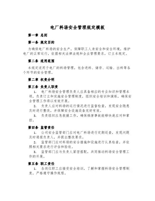电厂料场安全管理规定模板