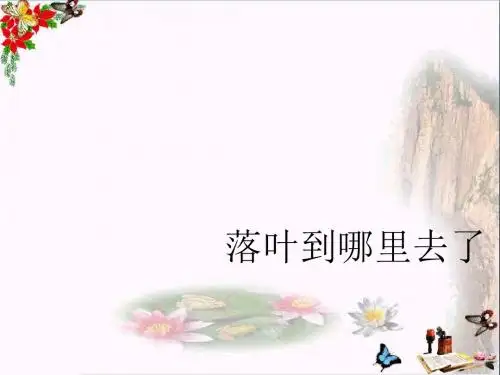 三年级科学上册5.4《落叶到哪里去了》 优秀课件1大象版