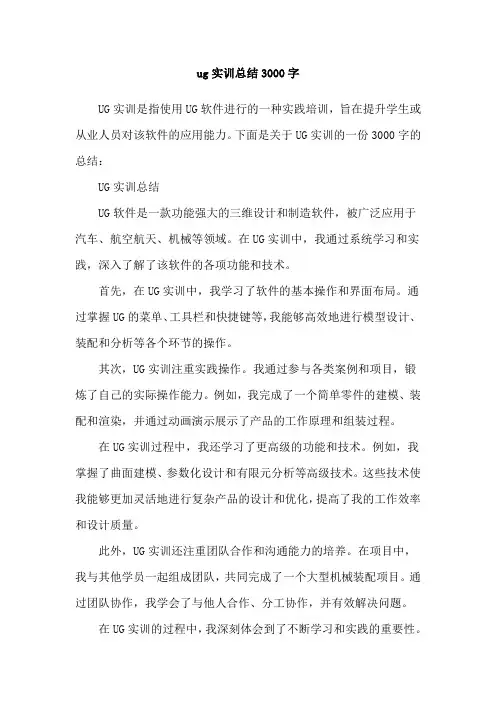 ug实训总结3000字