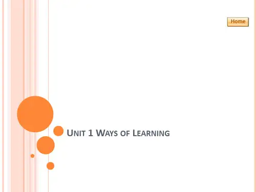 新世纪大学英语2 unit1课件ways of learning