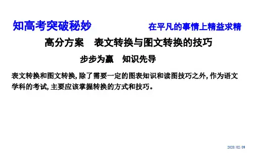 浙江2020届高三语文总复习课件：专题七 方案 表文转换与图文转换的技巧
