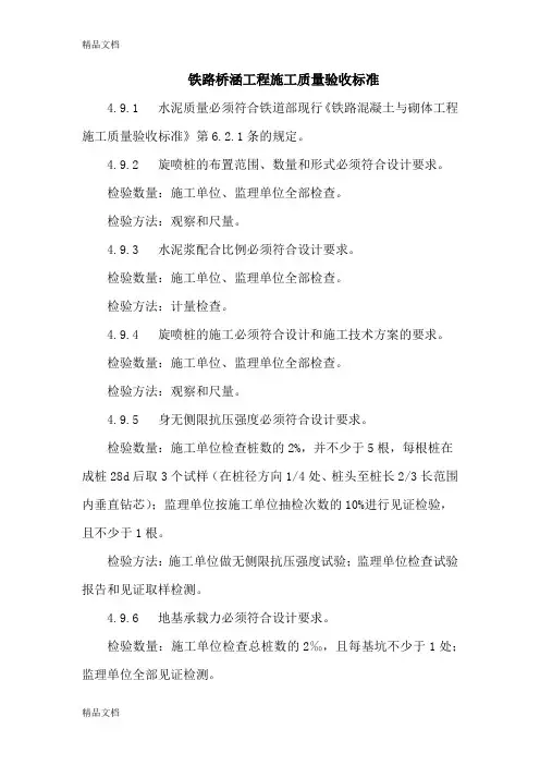 (整理)铁路桥涵工程施工质量验收标准部分TB10415-2003