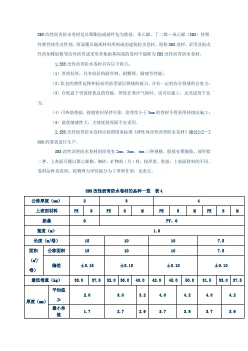 SBS改性沥青防水卷材是以聚酯毡或玻纤毡为胎基