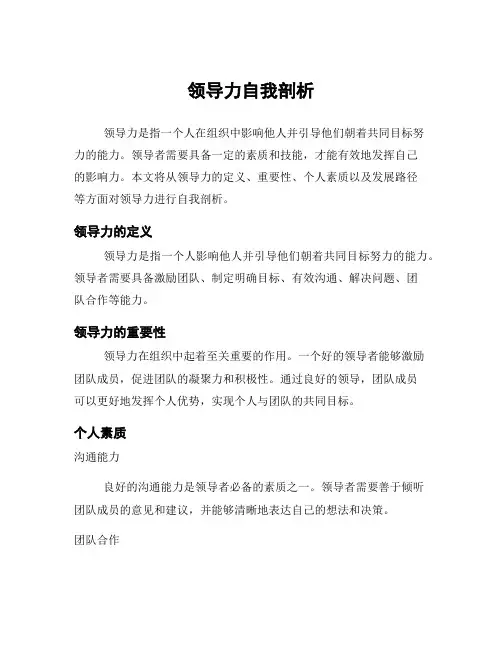 领导力自我剖析