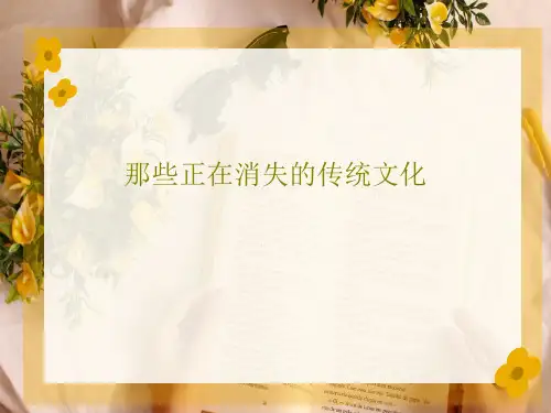 那些正在消失的传统文化25页PPT