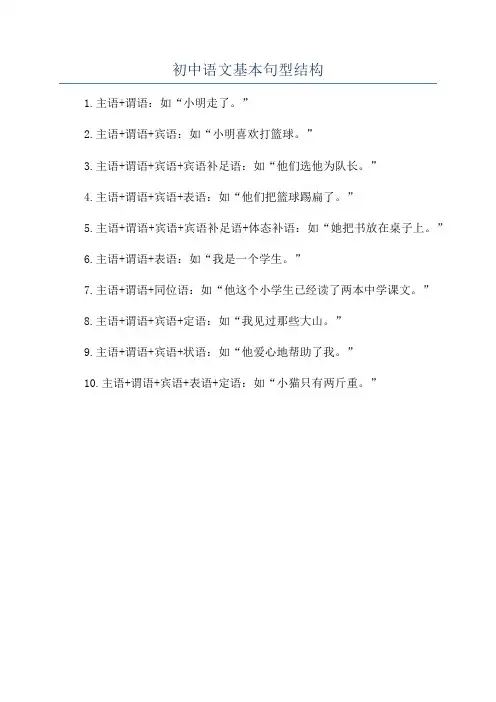 初中语文基本句型结构