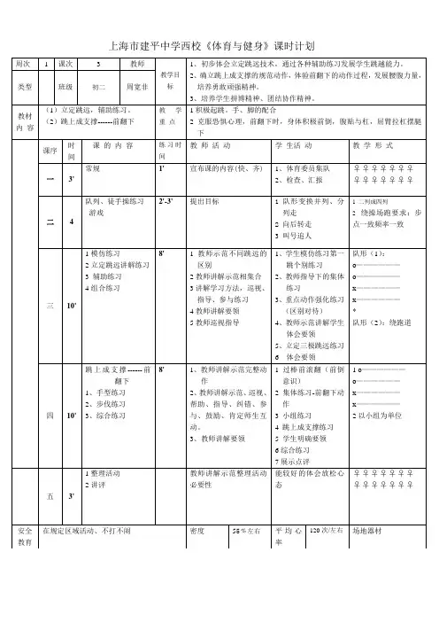 3教案1立定跳远 2跳上成支撑doc