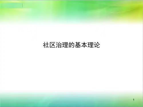 社区治理理论ppt课件