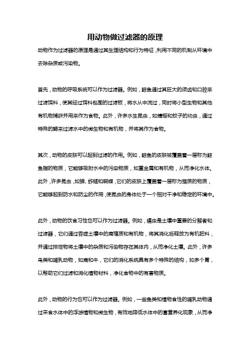 用动物做过滤器的原理