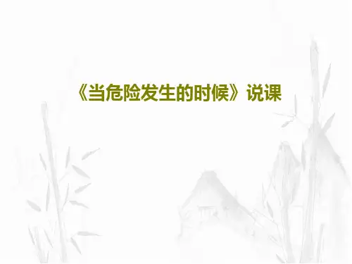 《当危险发生的时候》说课共33页文档