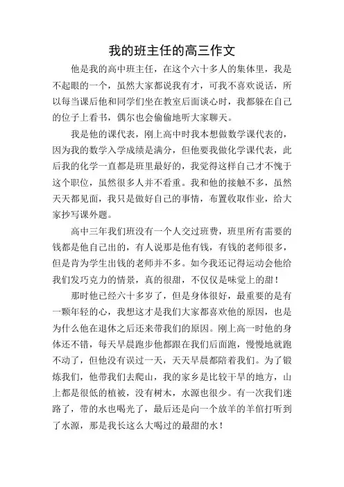 我的班主任的高三作文