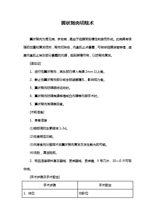 翼状胬肉切除术