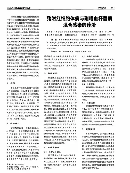 猪附红细胞体病与副嗜血杆菌病混合感染的诊治