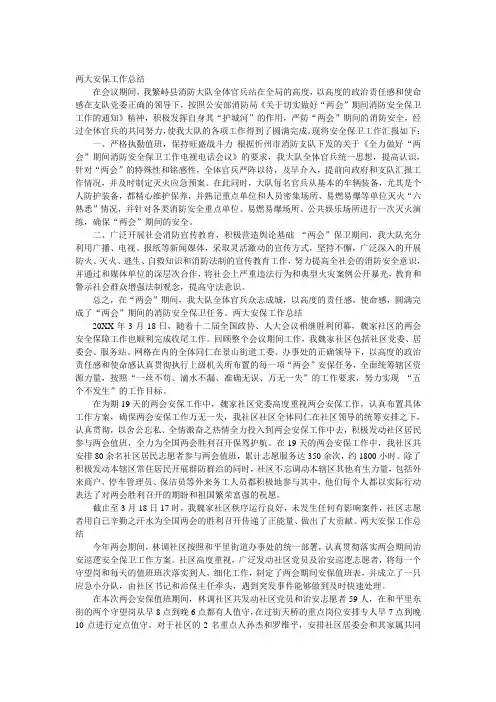 两大安保工作总结