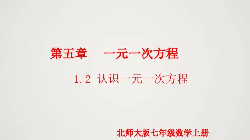 北师大版七年级上册5.认识一元一次方程(课件)