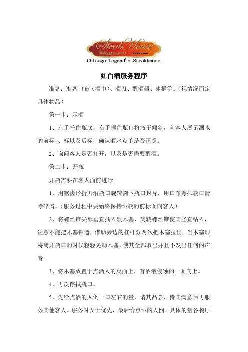 酒水服务程序
