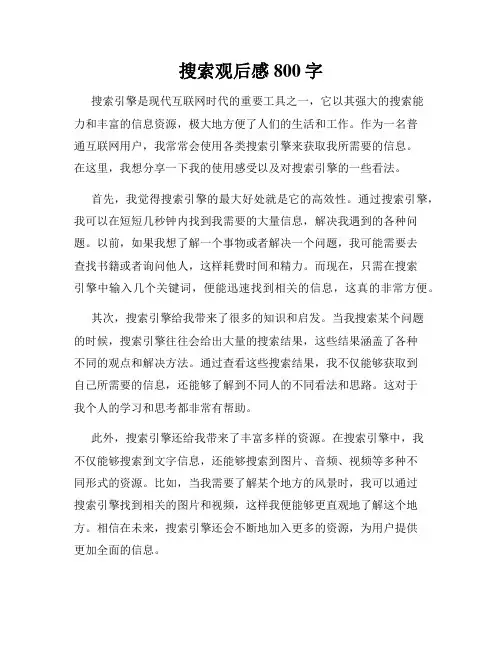 搜索观后感800字