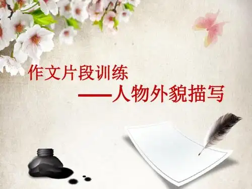 作文片段训练之人物外貌描写 课件