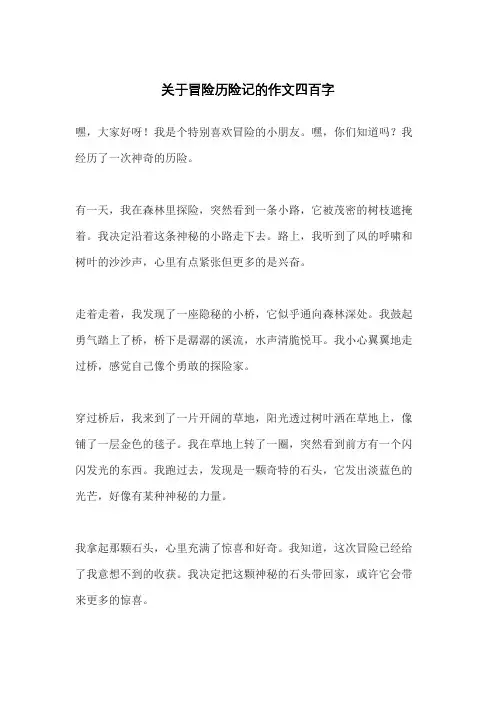 关于冒险历险记的作文四百字