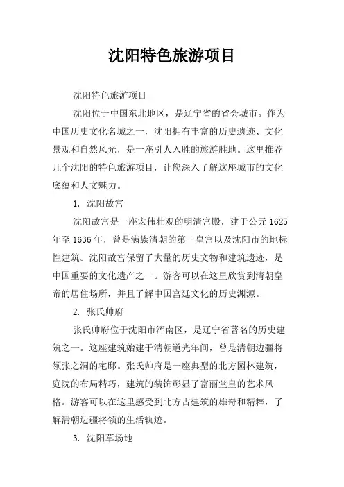 沈阳特色旅游项目