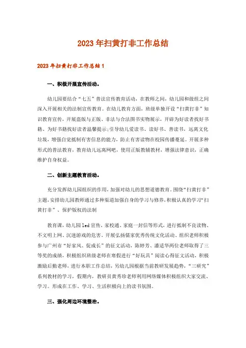 2023年扫黄打非工作总结_5