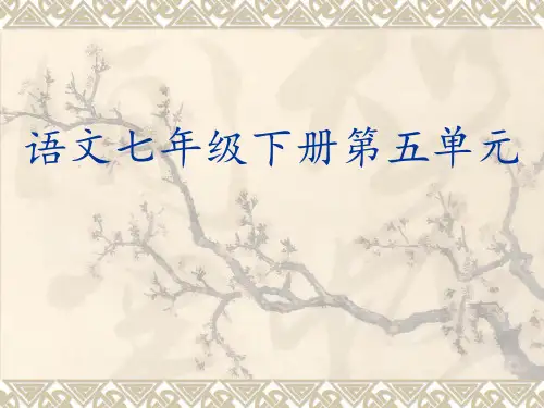 七下第五单元 教材解读