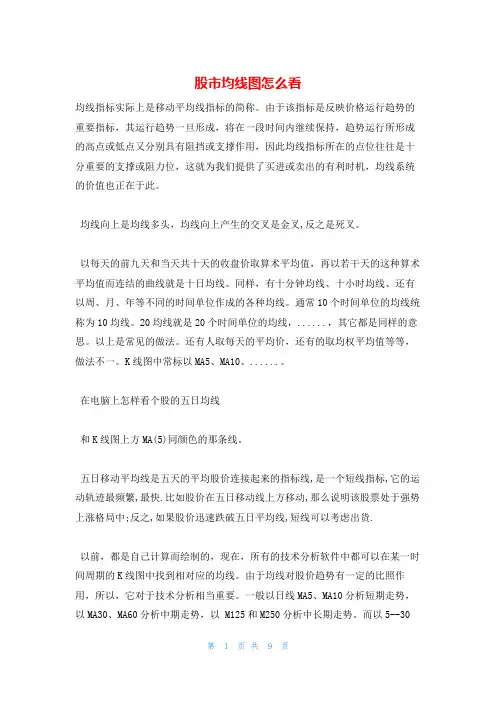 股市均线图怎么看