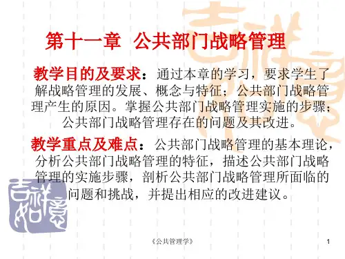 公共管理学_11公共部门战略管理全解