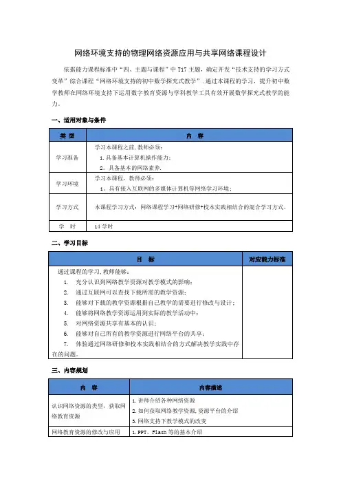 网络课程设计方案