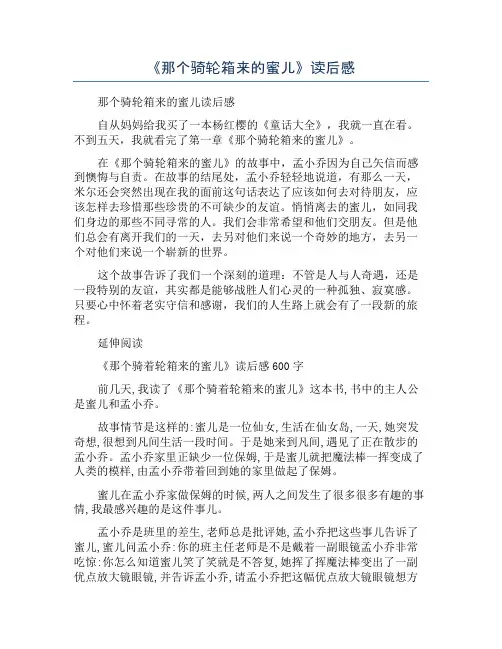 《那个骑轮箱来的蜜儿》读后感