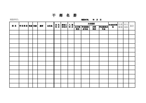 干部花名册