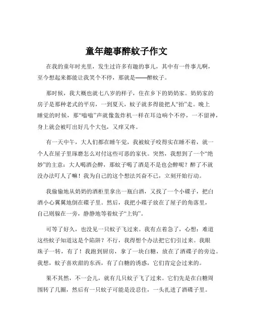 童年趣事醉蚊子作文