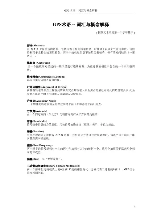 GPS术语要点