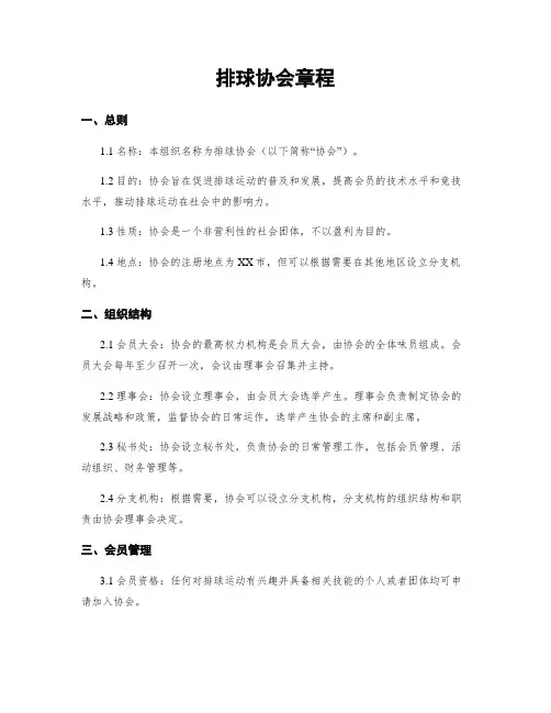 排球协会章程