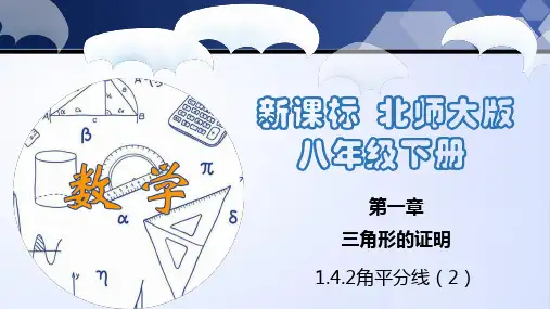 北师大版八年级数学下册同步精品1.4.2 角平分线(2)(课件)