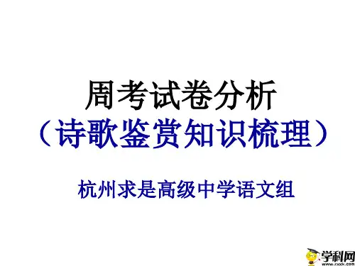 浙江省杭州求是高级中学2019届高考语文复习课件：诗歌鉴赏大梳理(共22张PPT)