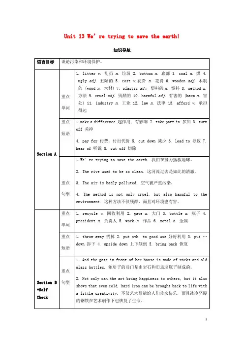 部编版2020九年级英语全册 Unit 13 A(1a-2d)教案 (新版)人教新目标版