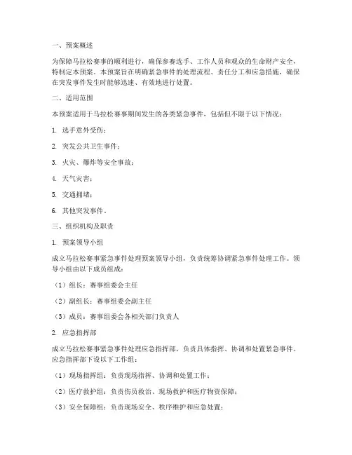 马拉松紧急事件处理预案