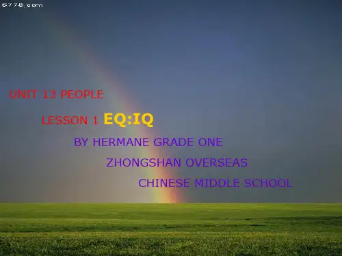高中英语Unit 13 Lesson 1 EQIQ课件1 北师大版 必修5