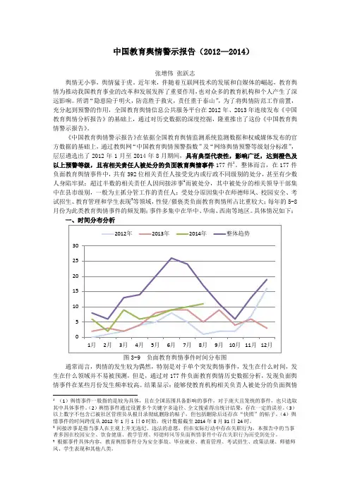 中国教育舆情警示报告(2012—2014)
