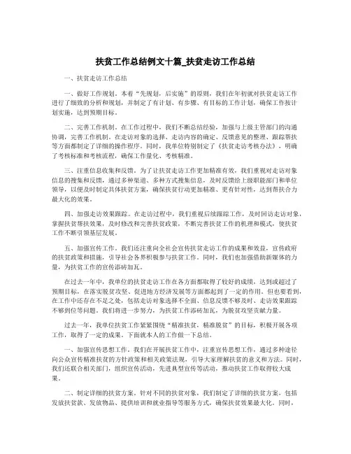 扶贫工作总结例文十篇_扶贫走访工作总结